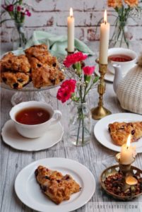 scones, blueberry, recipe, lemon, glaze, tea, time, pot, candles, flowers, Scotland, England, Ireland, recipe, traditional, scrumptious